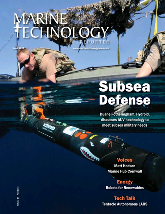 Marine Technology Magazine Cover Jun 2018 - Underwater Defense